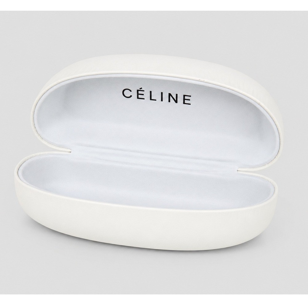 CELINE White Hard Shell Sunglasses Eyeglasses Case Designer Luxury Authentic